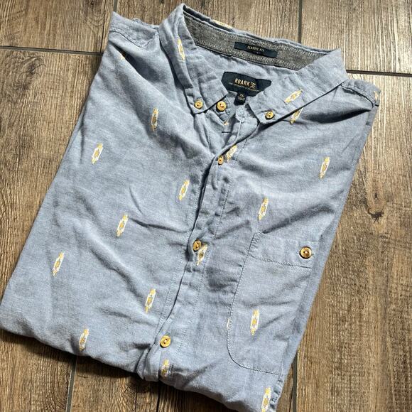 Roark Other - Roark Classic Fit 100% Cotton Short Sleeve Button Down tribal Aztec stitching XL